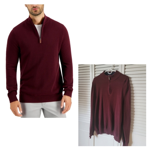 Club Room Other - CLUB ROOM Men's Half Zip Cotton Pullover Sweater, Size 2XL